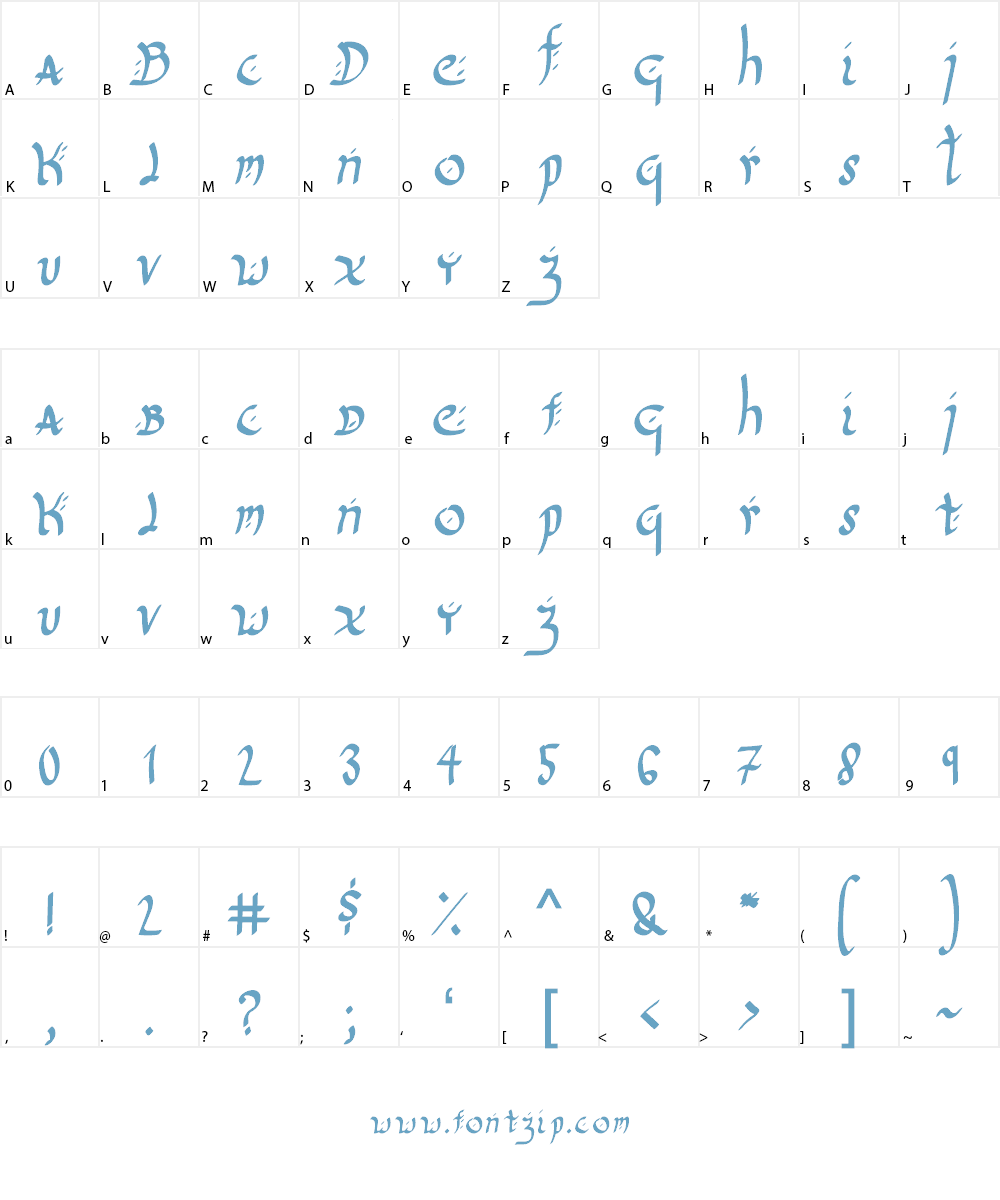 Quick Quill Font Character