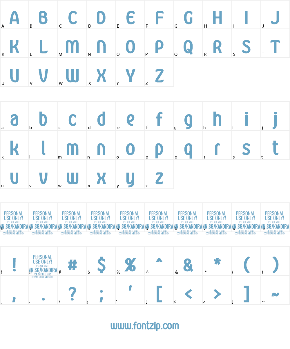 Kandira PERSONAL Font Character