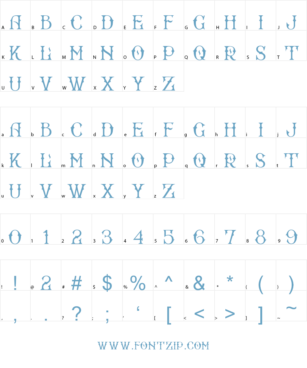 Bradford Font Character