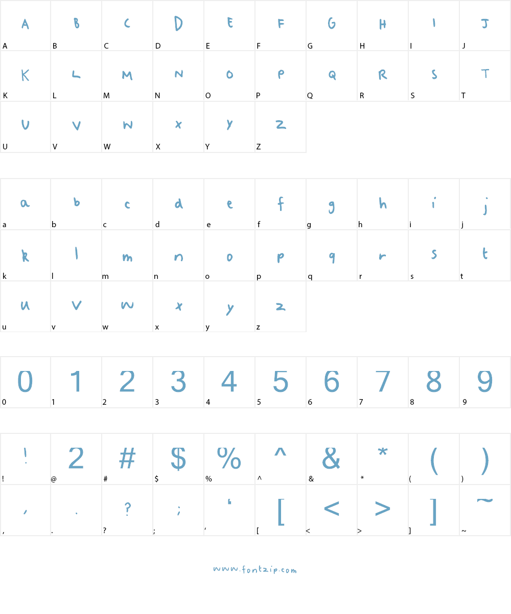 Messy Smiling Cactus Font Character