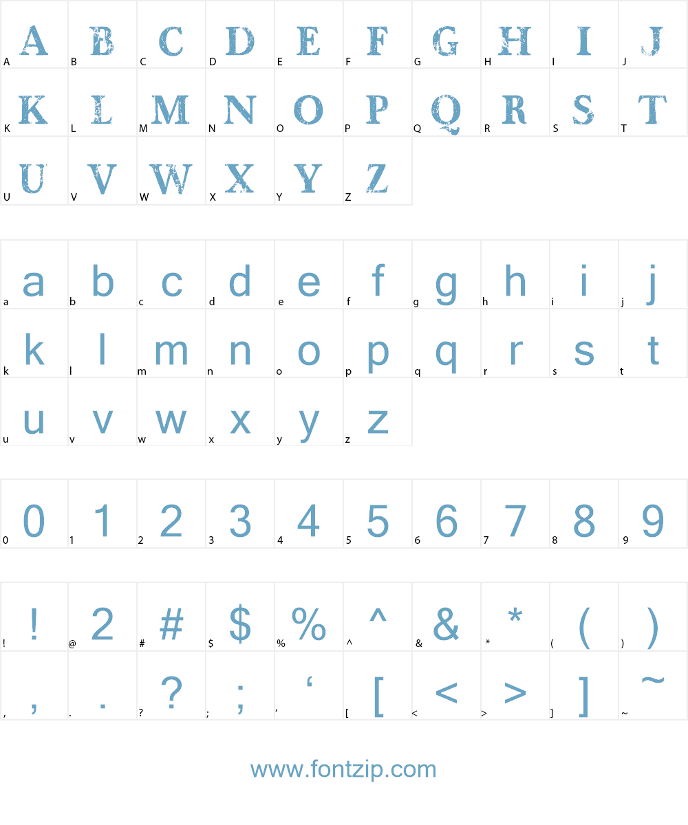 Ottanio Stamp DEMO Font Character