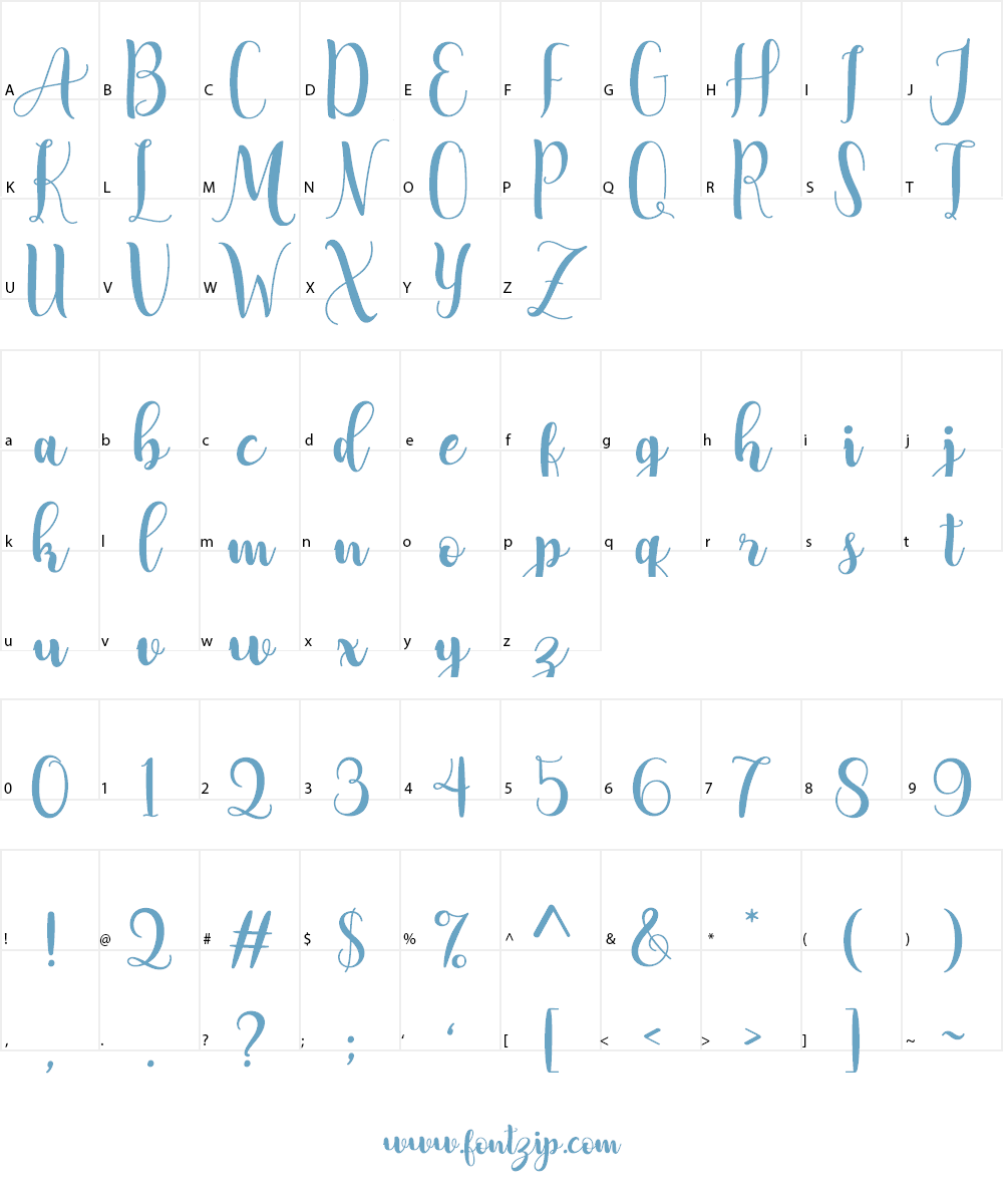 Adreena Script Demo Font Character