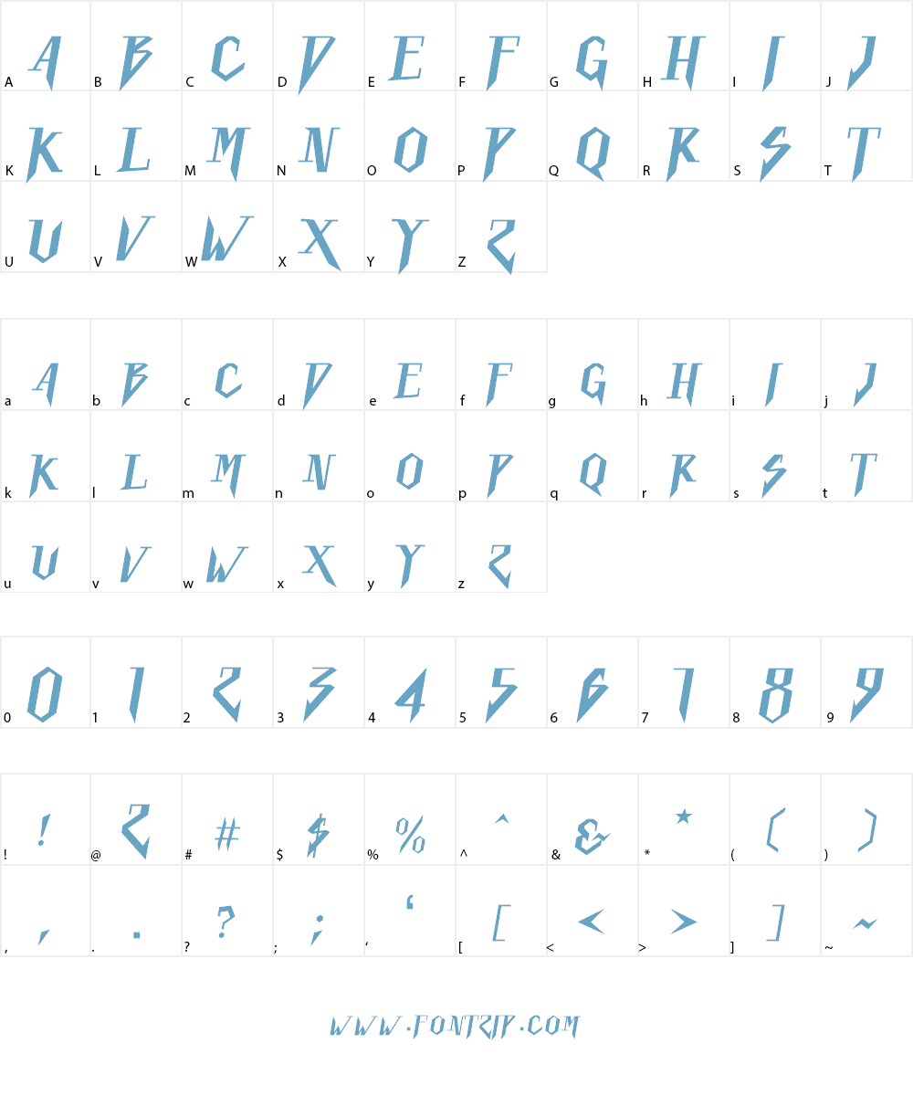 Bodacious Font Character