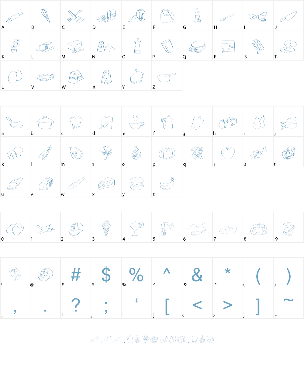 PWFoodblog Font Character