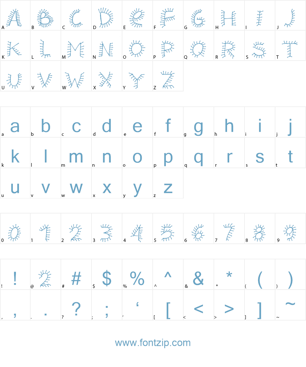 PWHairz Font Character