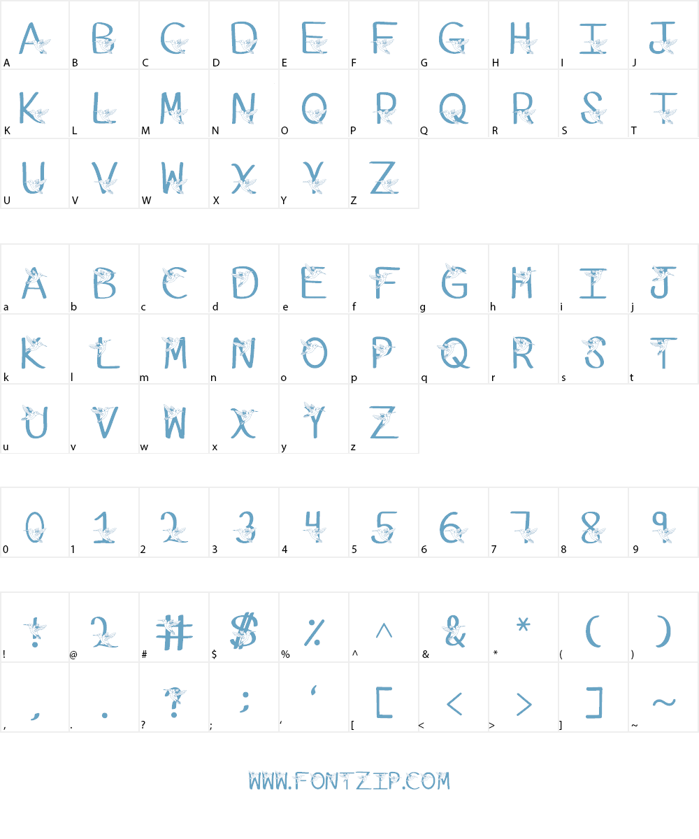 Ks Kristines Hummingbirds Font Character