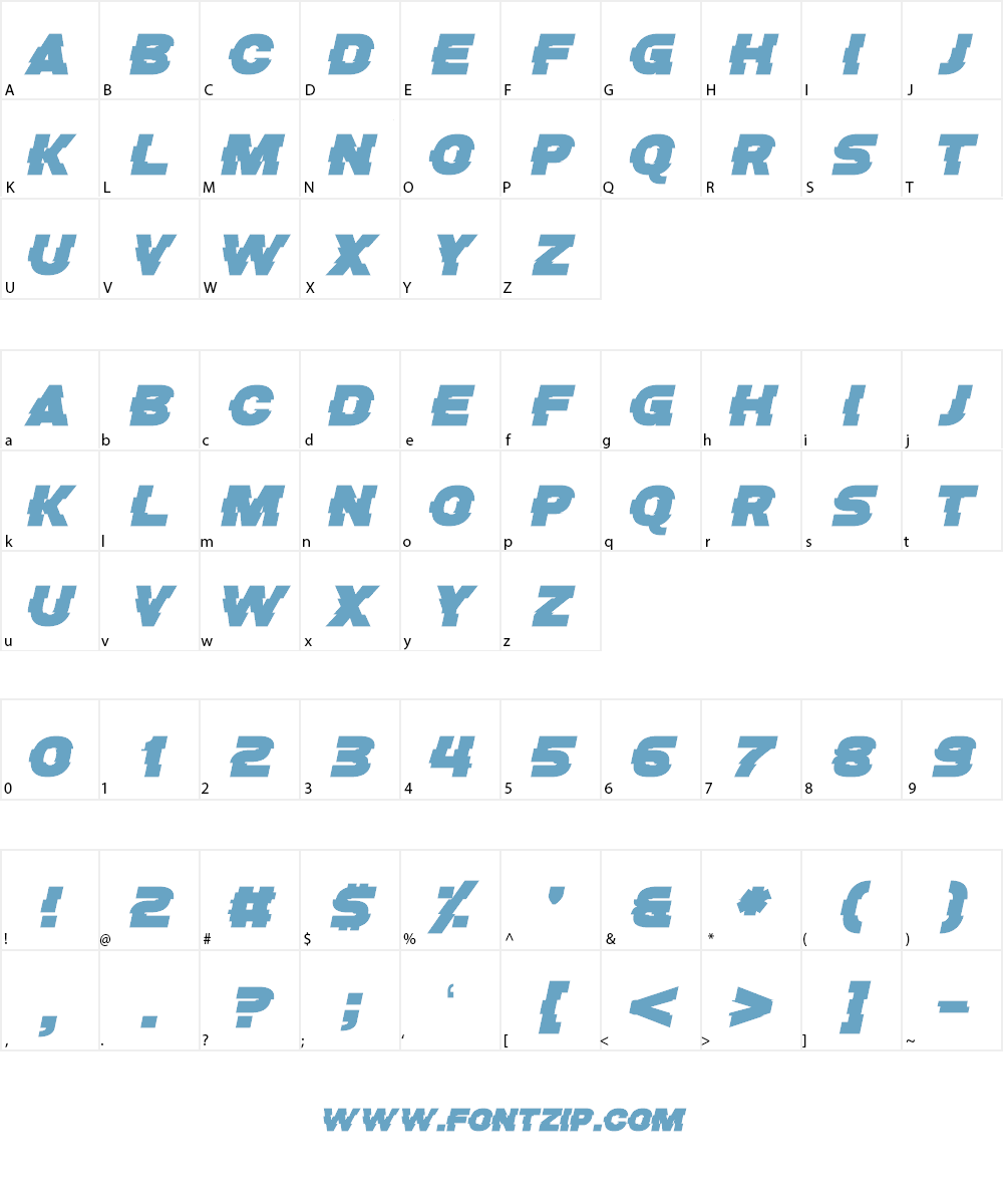 Bugfast Font Character