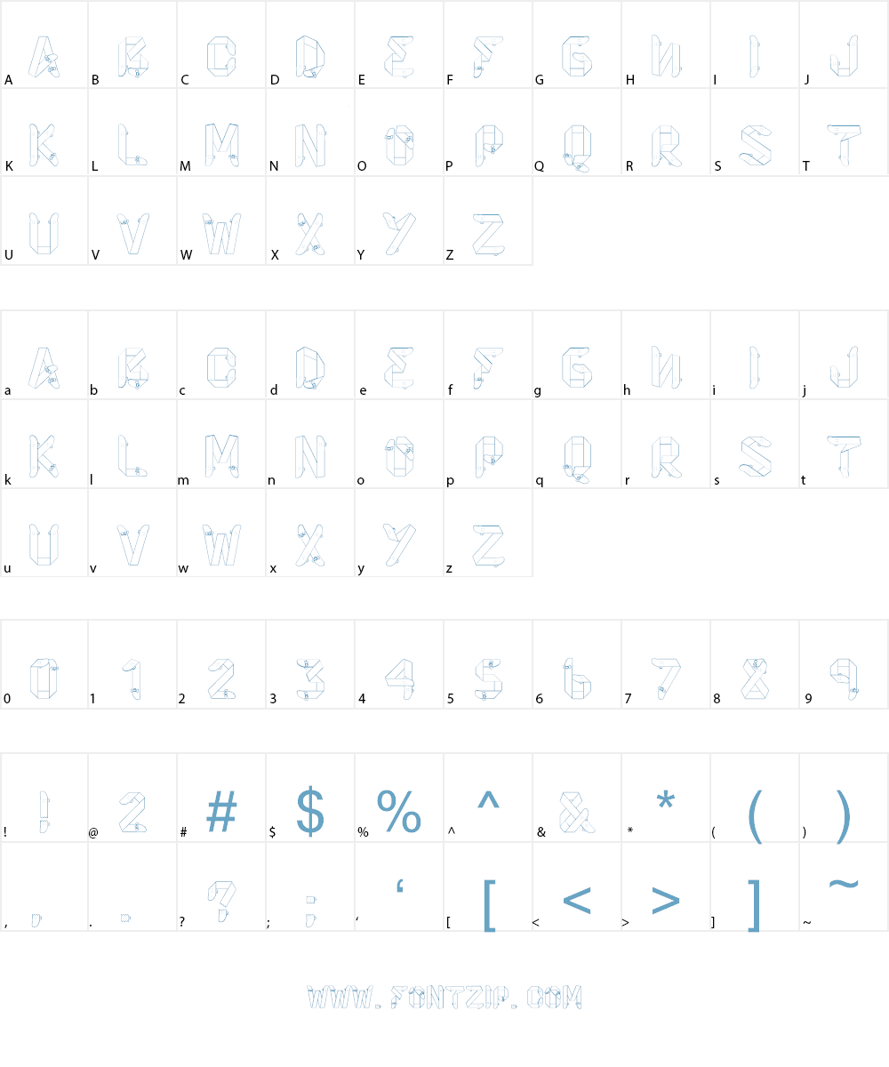 Skateboardfont Font Character