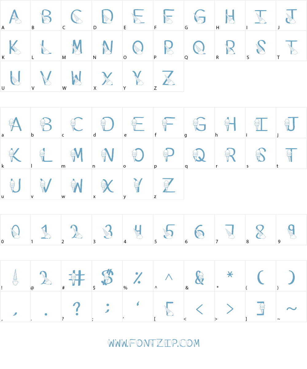 Ks Ice Cream Party Font Character