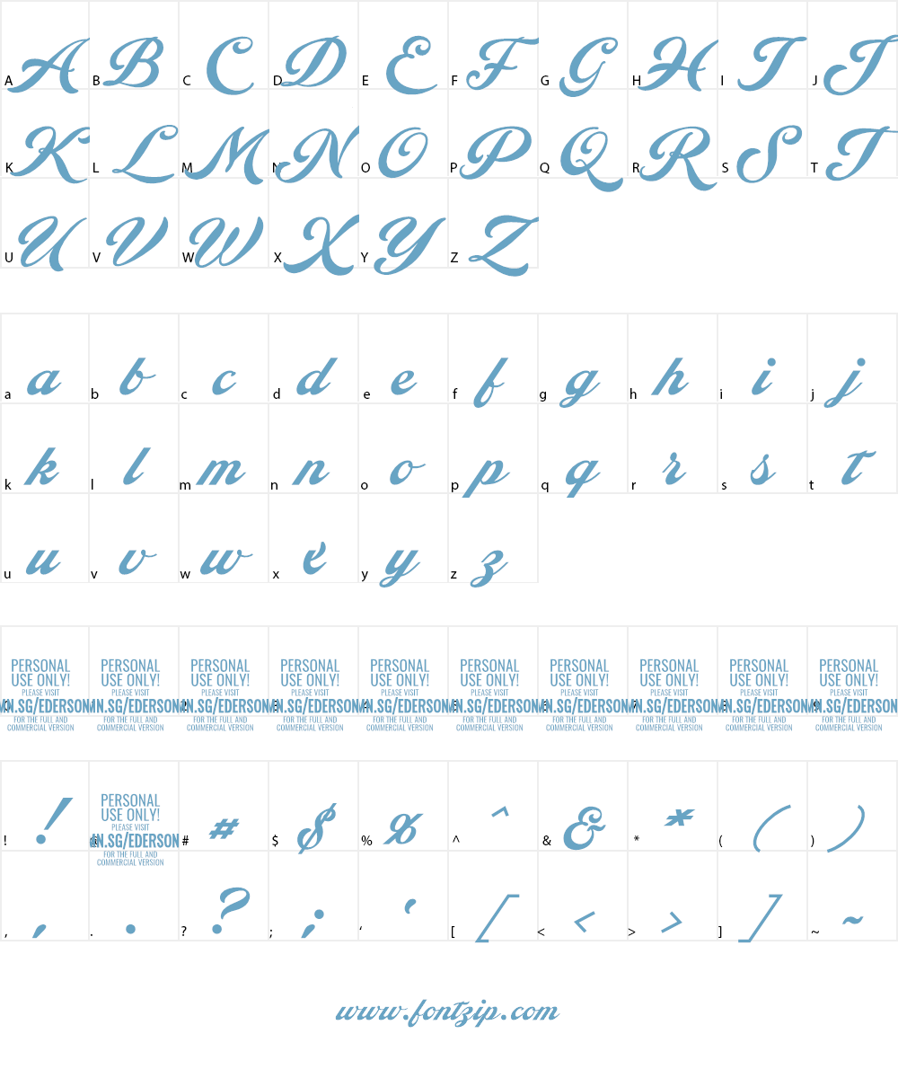 Ederson PERSONAL USE ONLY Font Character