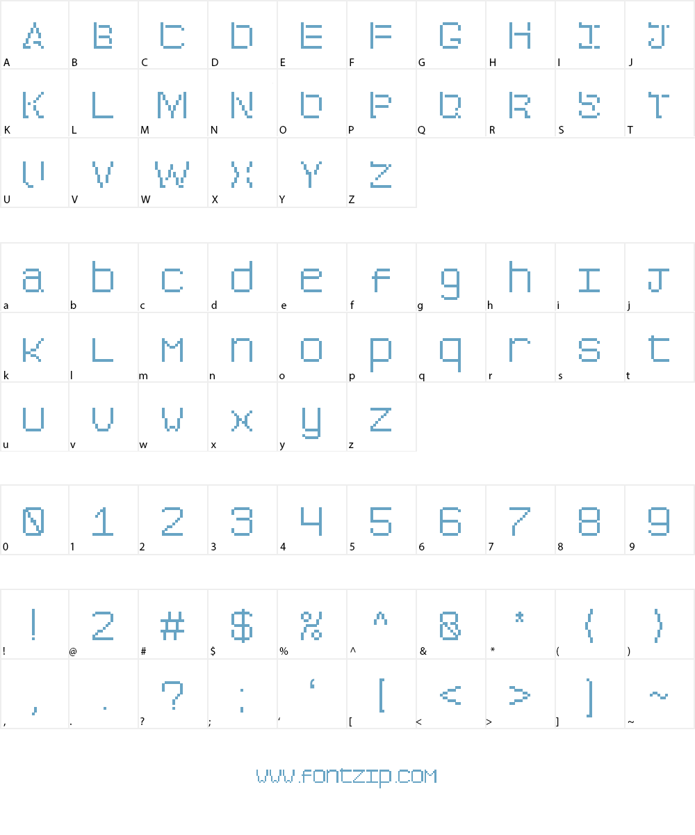 PXFXShadow Font Character