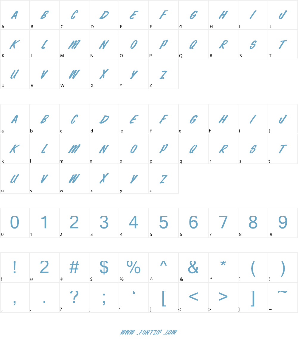 The Quick Marker Font Character