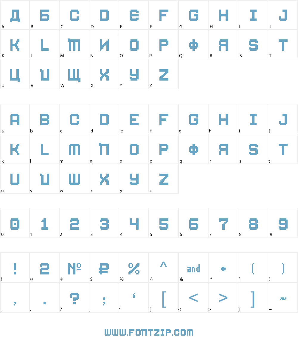 Pixograd Font Character