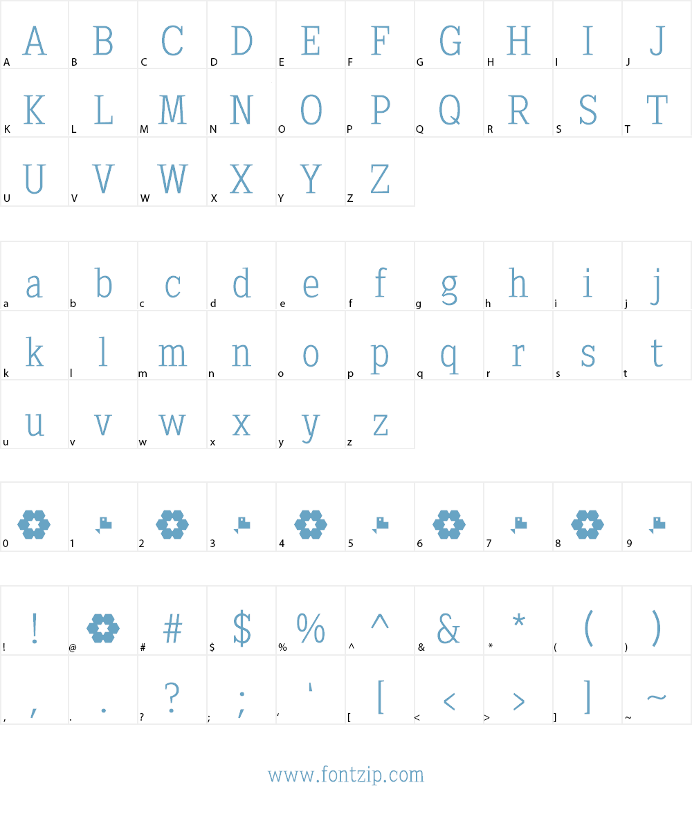 Sextan Roman Font Character