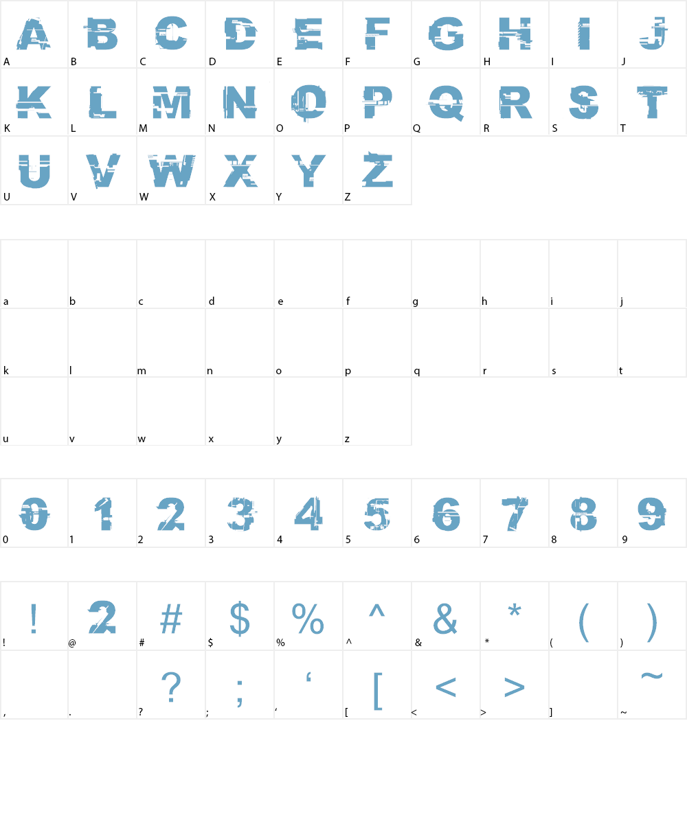 CF Glitch City Font Character