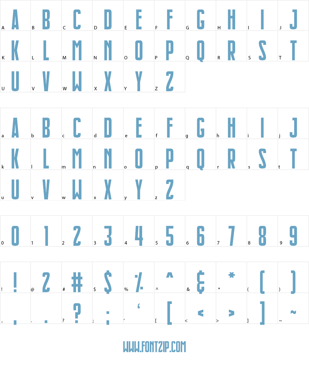 Slimlines Font Character