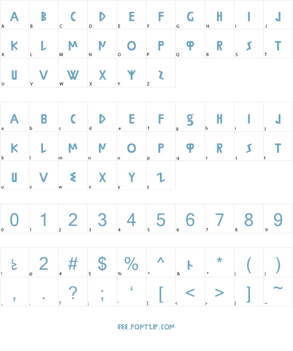 Phrygia Font Character