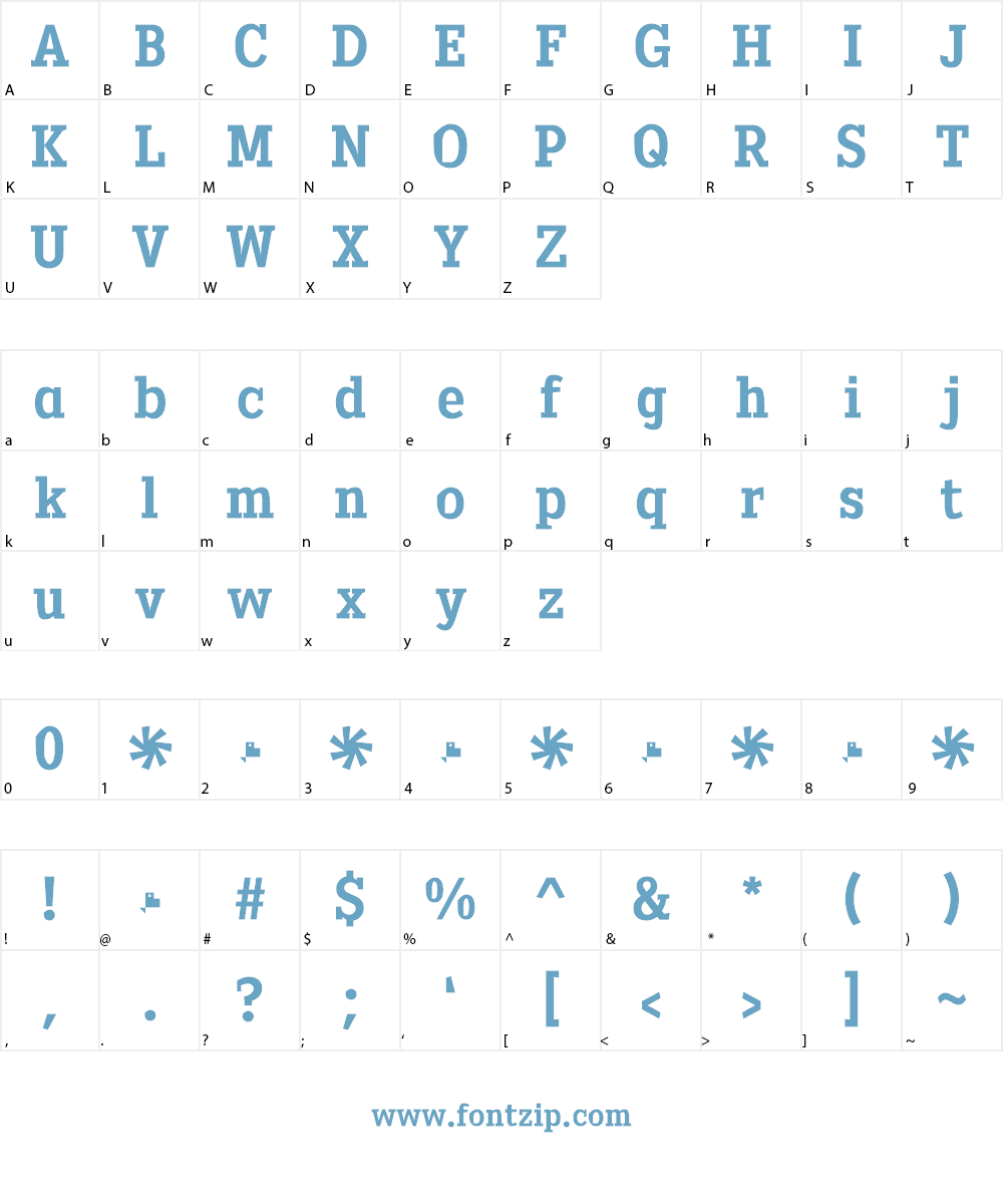 Heptal Bold Font Character