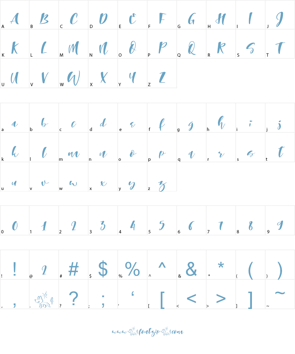 The Laughing Wolf. Font Character