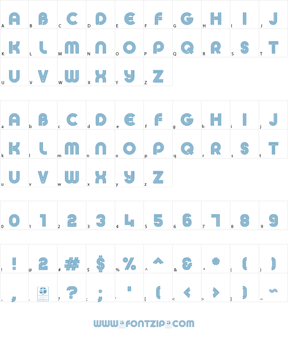 MACCOS Demo Font Character