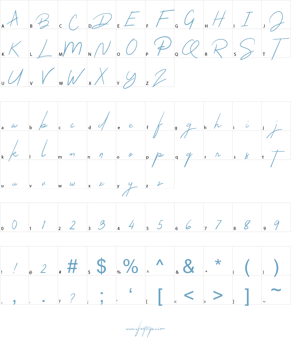 The Jacklyn Font Character