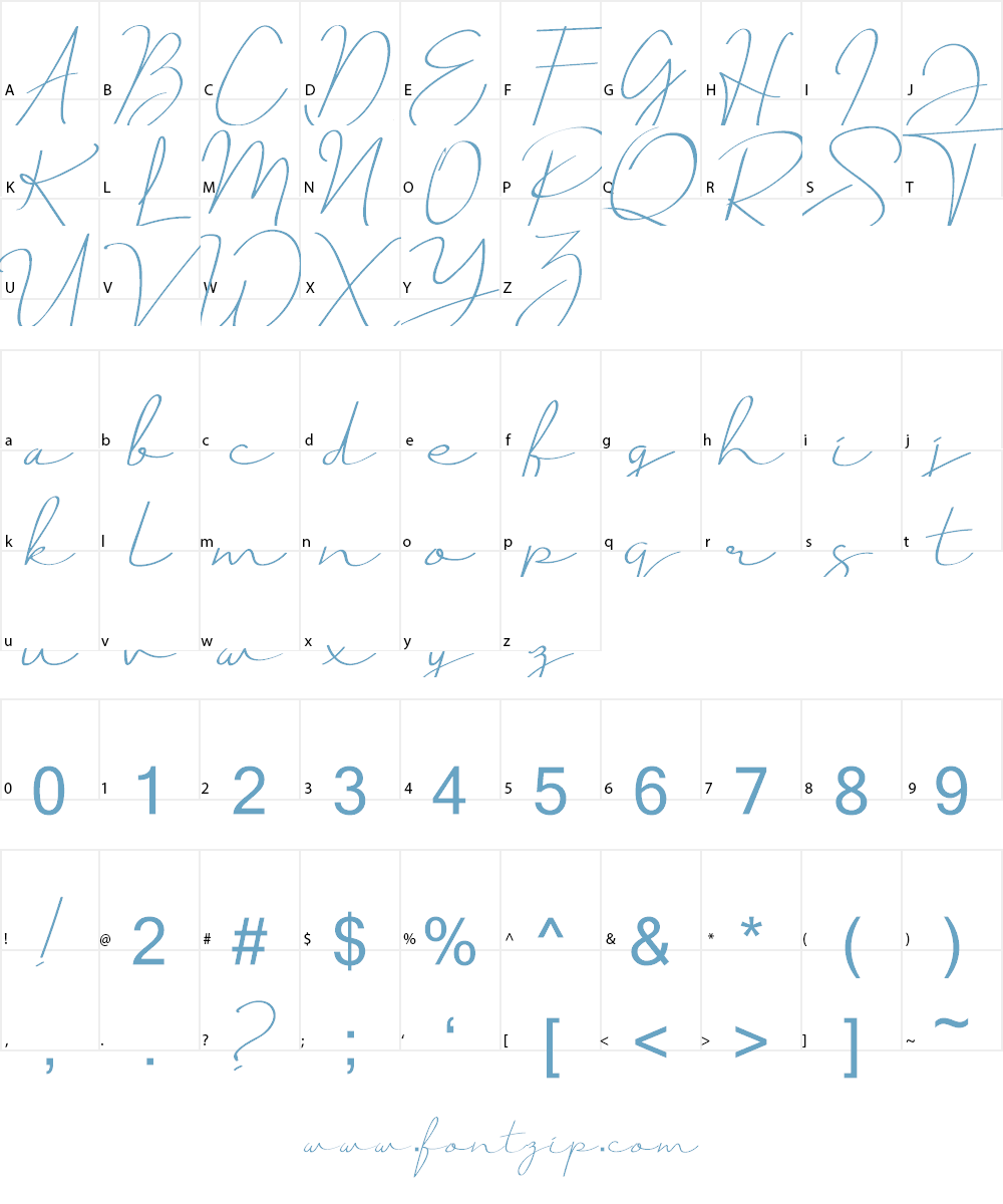 Just Signature Font Character