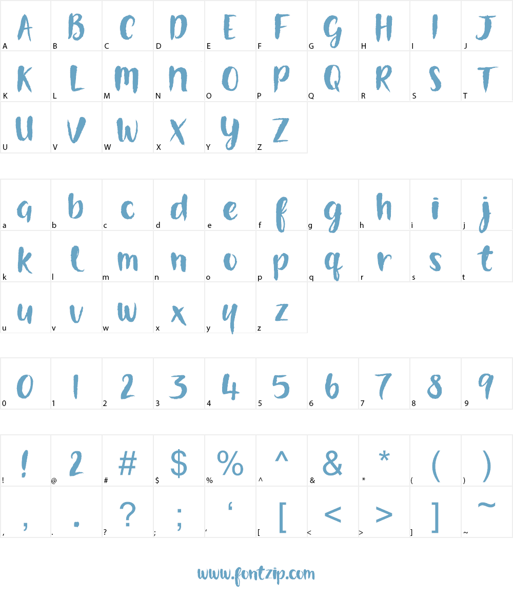 Gorgeously World DEMO Font Character