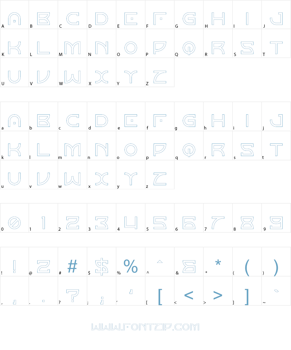 Horizon Outlinetwo Font Character