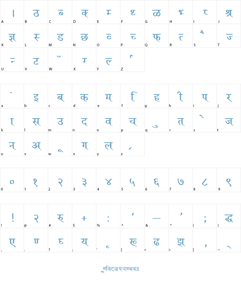 Ruchi-Normal Font Character