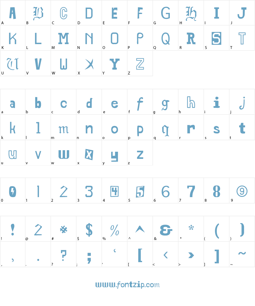 Middlepunk CHMC Font Character