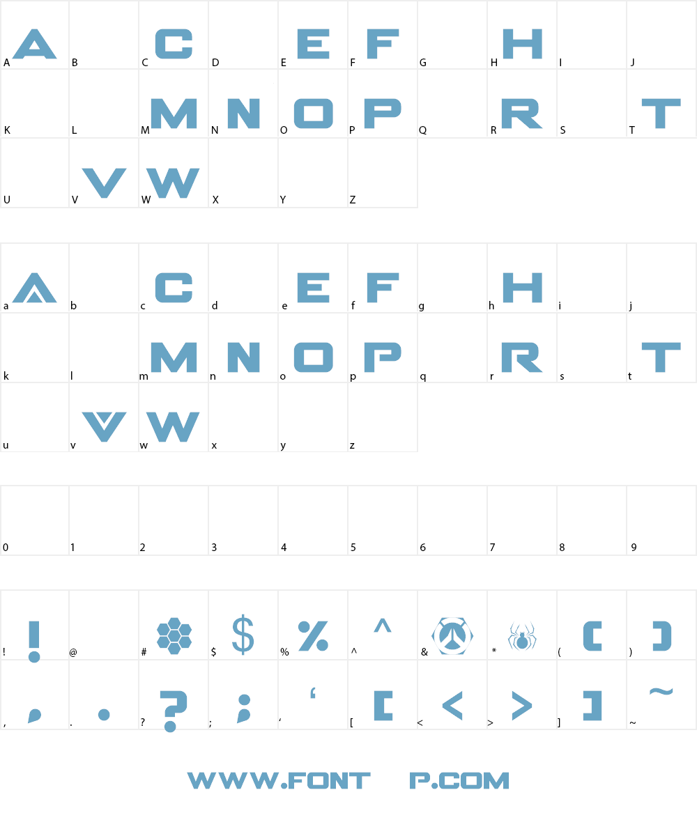 OVERWATCH Font Character