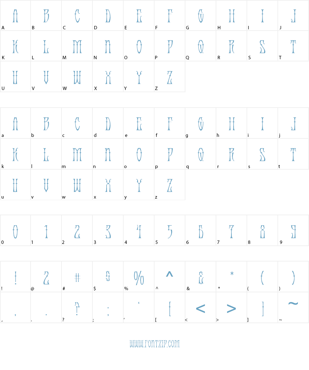 Antique Android Font Character