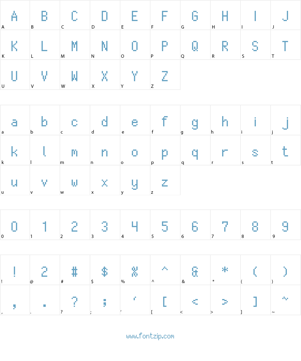 PIxellium Font Character