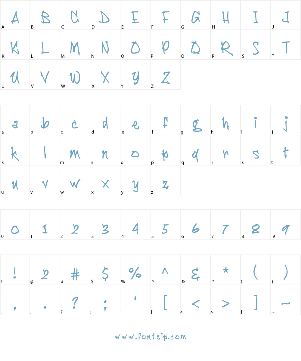 BamBam Font Character