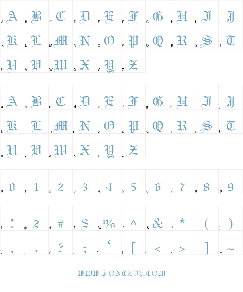 .VnParkH Font Character