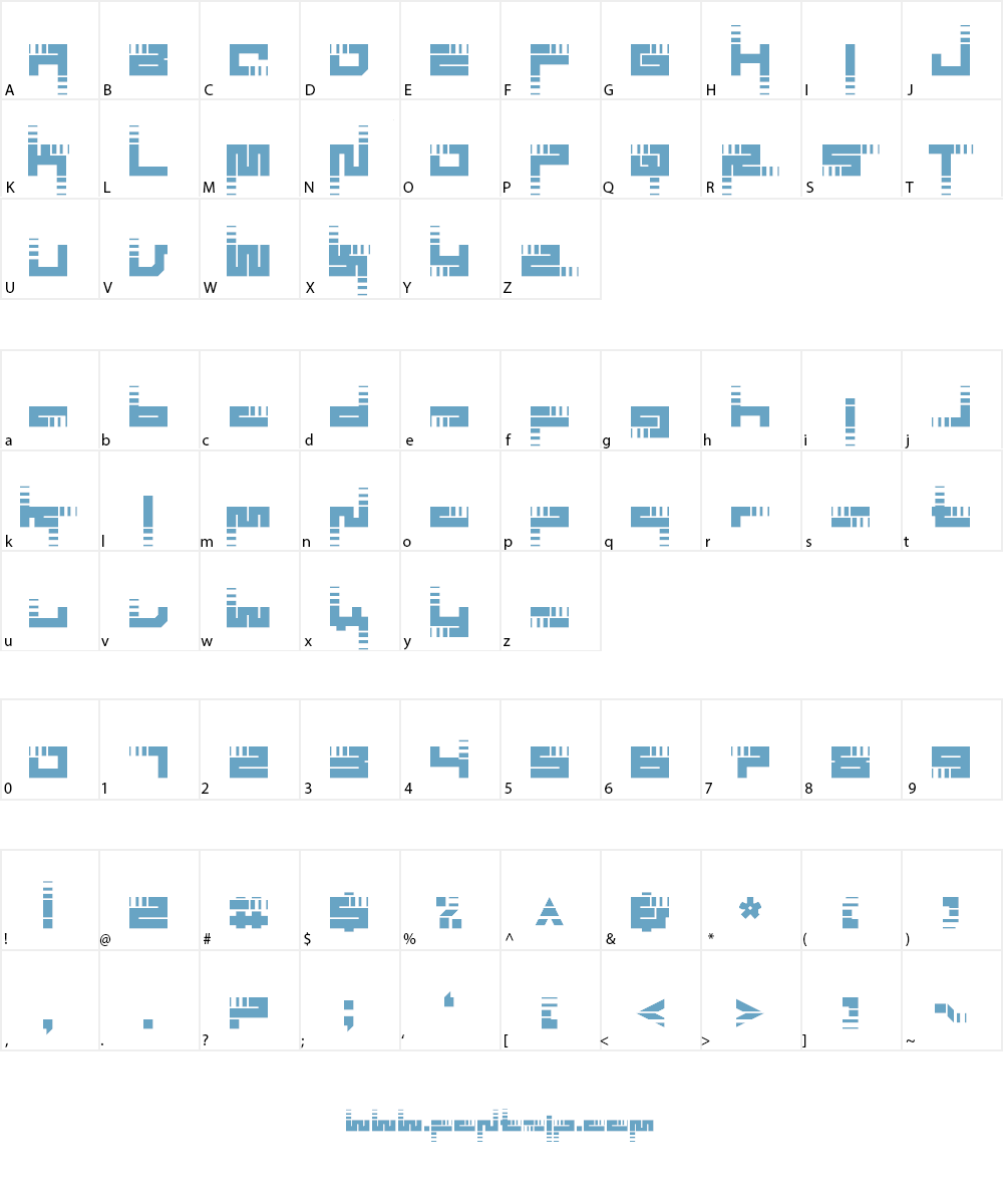 Visionary Strips Font Character