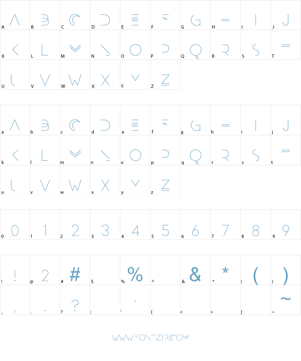 Moonrise Font Character
