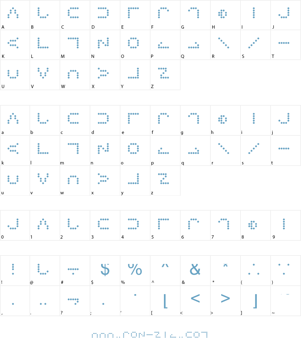 Dotty-Moon Font Character