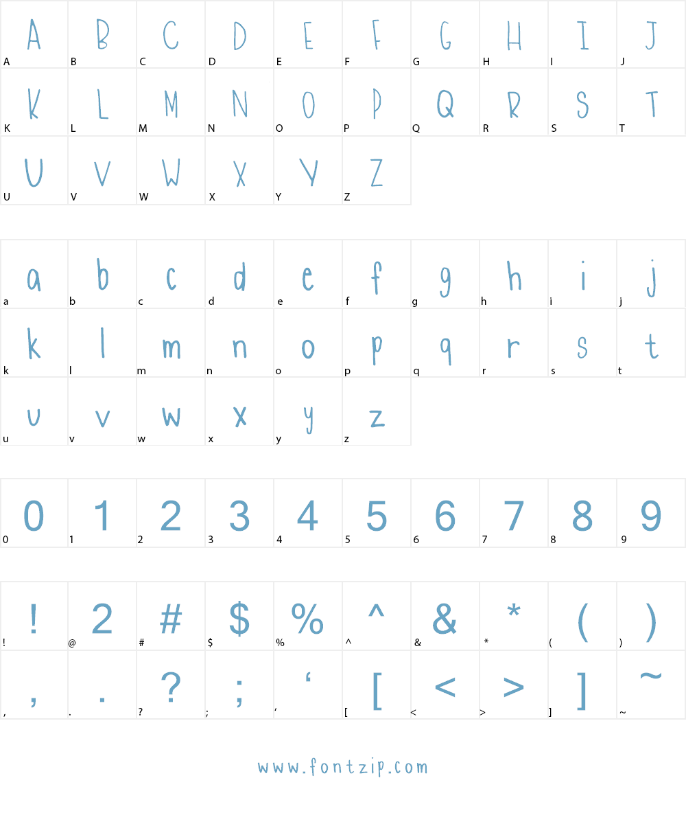 Ebony Demo Font Character
