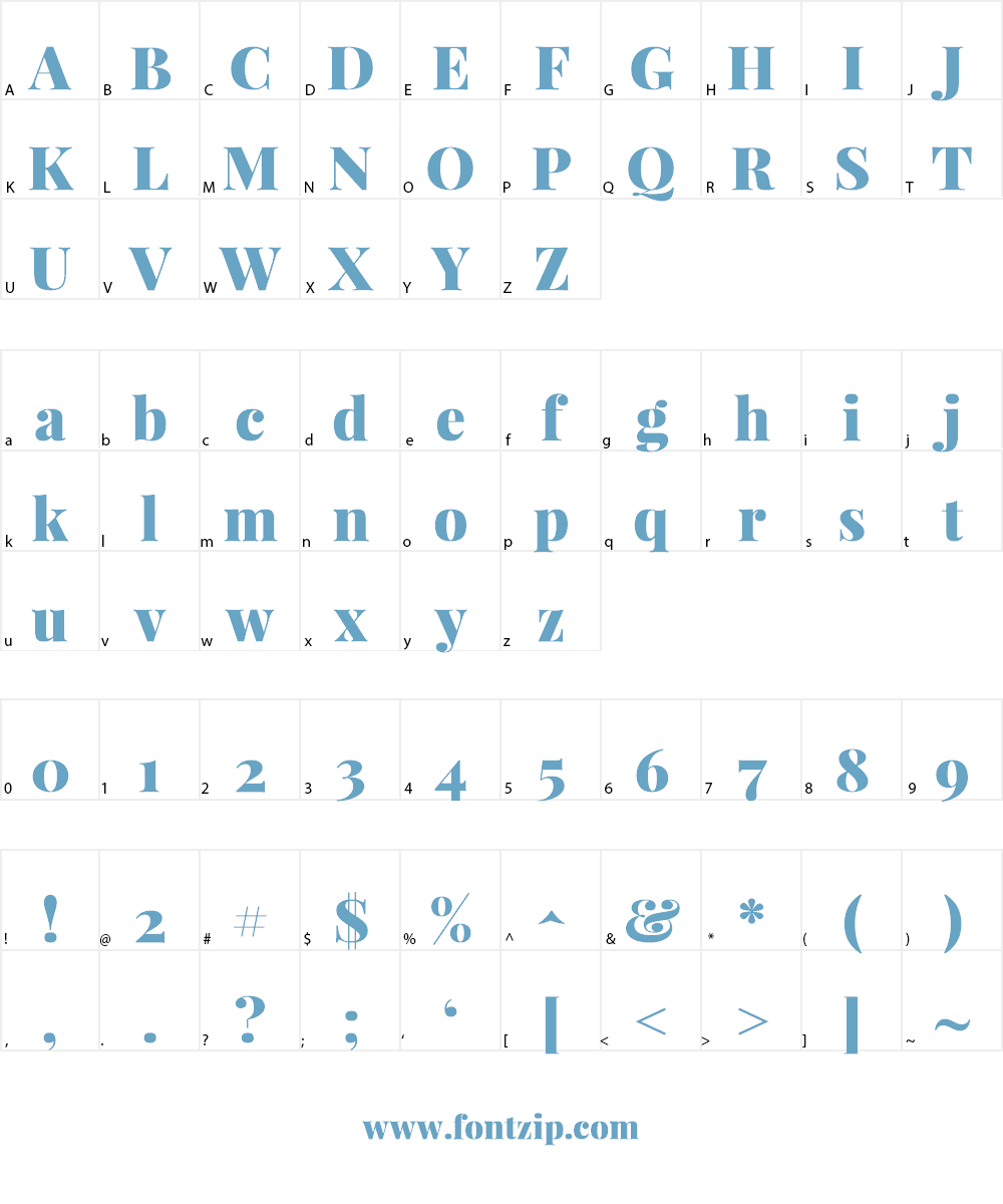 Playfair Display Font Character