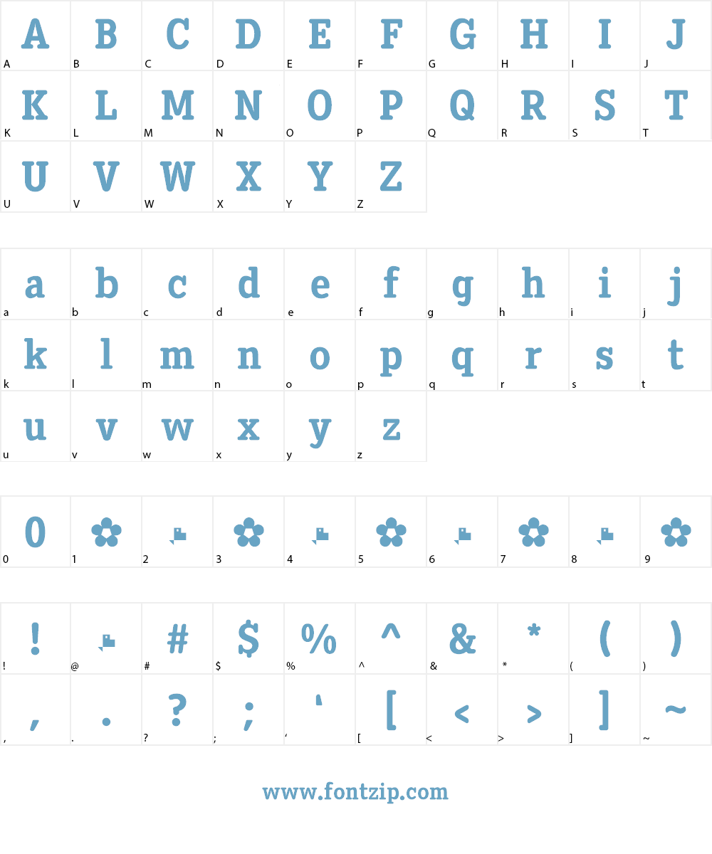 Diezma Rd ExtBd Font Character