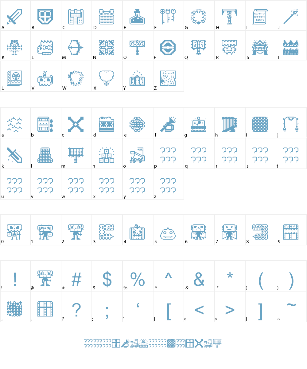 Donjonikons Font Character