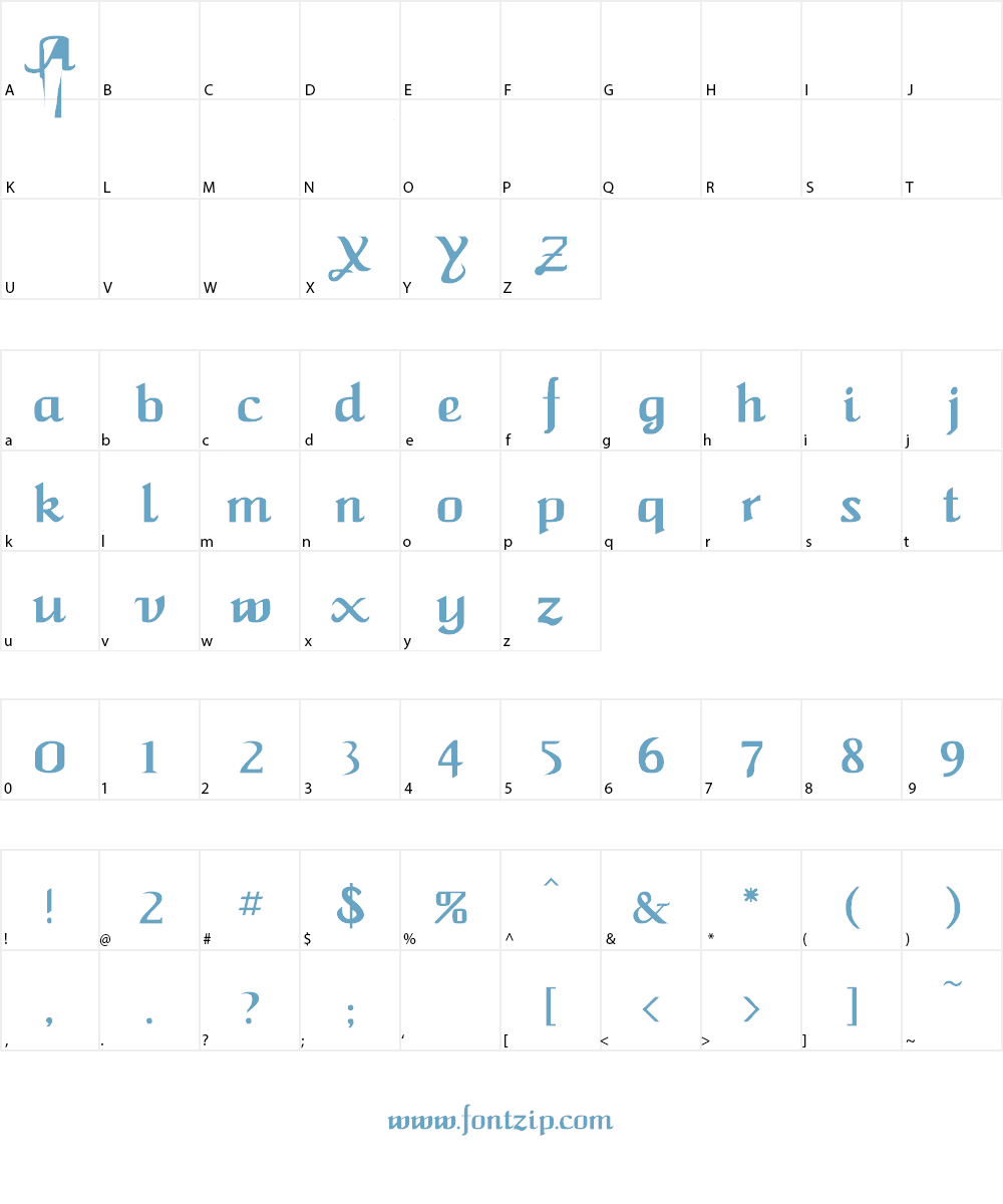 Caligula Font Character
