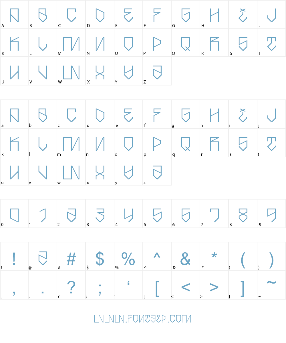Strike Back Font Character