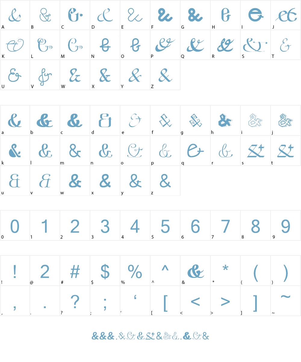 Etaday free Font Character