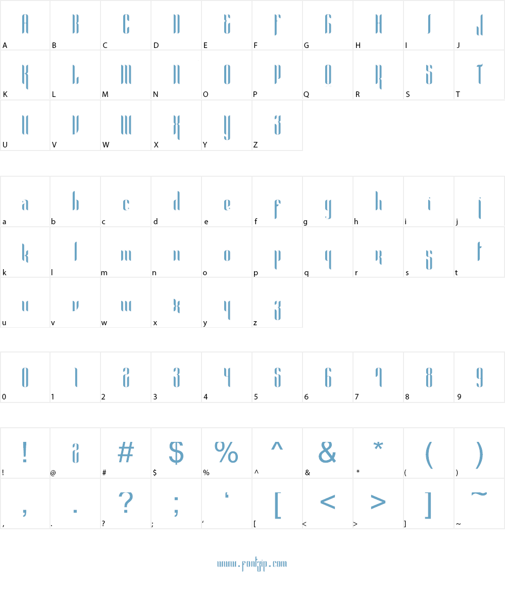 Alexandria Font Character