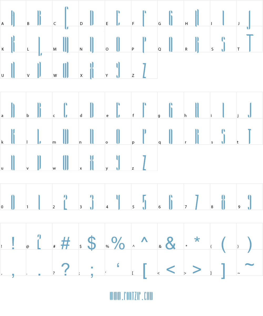 Aria Font Character