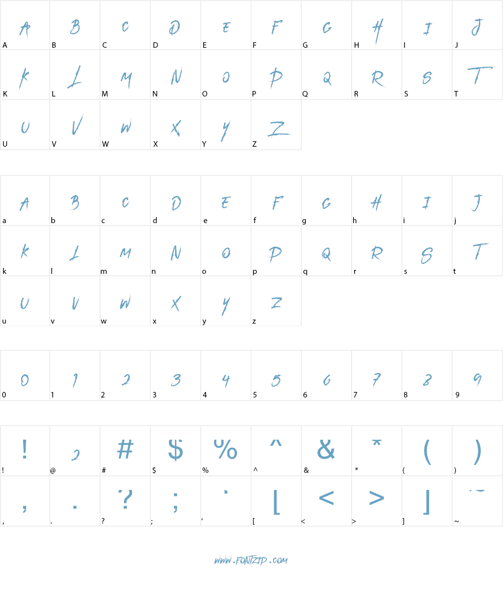 DarkHeart Script Font Character