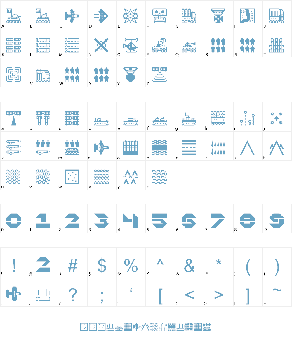 Militaricons Font Character