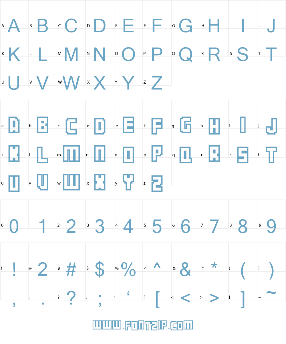Botsmatic Outline Font Character